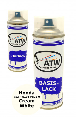 Autolack für Honda 752 / W101-P802-0 Cream White +400ml Klarlack Set